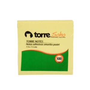 NOTA ADHESIVA TORRE AMARILLA 7.5X7.5 CM.