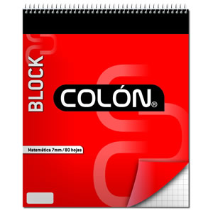BLOCK APUNTES COLON CARTA MATEMÁTICAS 80 HOJAS