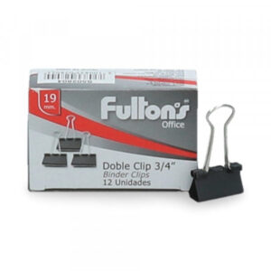DOBLE CLIP FULTONS 19MM 12 UNIDADES
