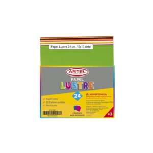 PAPEL LUSTRE SOBRE ARTEL 10X10 CM. 24 HOJAS