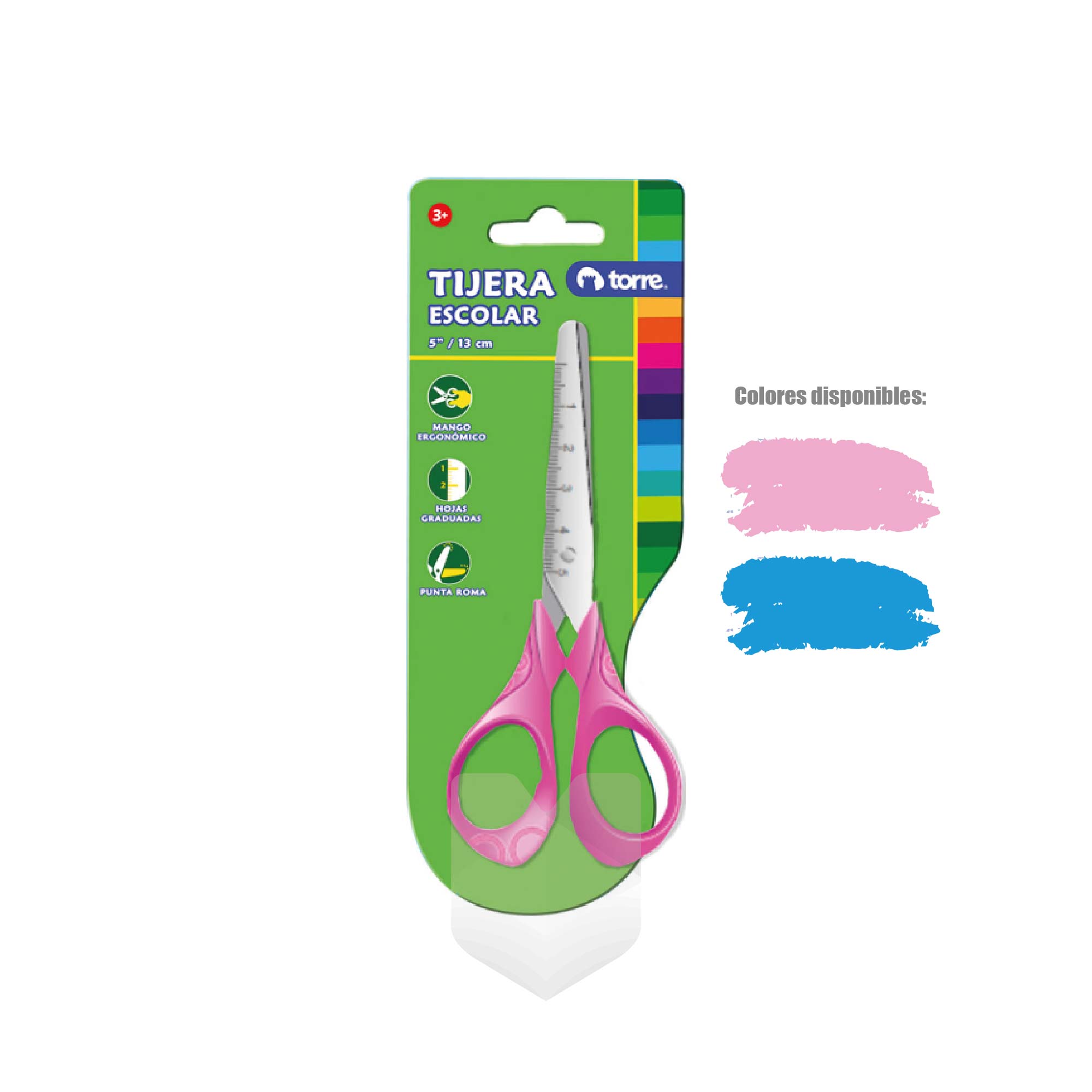 TIJERA ESCOLAR TORRE COLOR 5 BLISTER