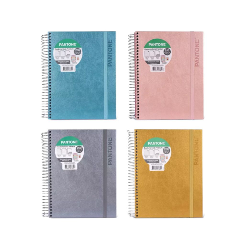 CUADERNO CARTA PREMIUM METALIZADO 200 HOJAS PANTONE