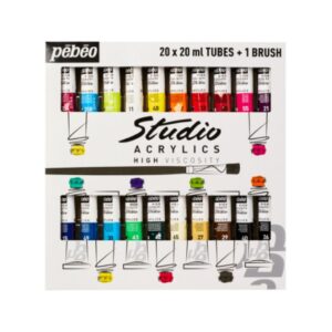 SET ACRÍLICO PEBEO STUDIO ACRYLICS 20 TUBOS