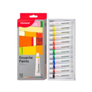 SET GOUACHE PAINTS MONAMI 12 TUBOS