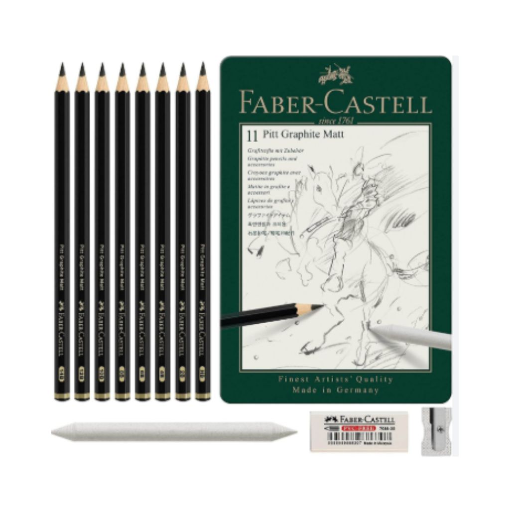 SET LÁPICES DE GRAFITO Y ACCESORIOS FABER CASTELL 11 PIEZAS