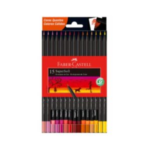 SET ECOLÁPICES SUPERSOFT COLORES CÁLIDOS FABER CASTELL 15 PIEZAS