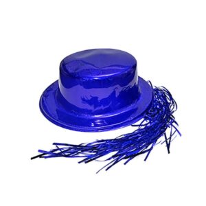 SOMBRERO CHAPLIN CUADRADO AZUL CON PELO