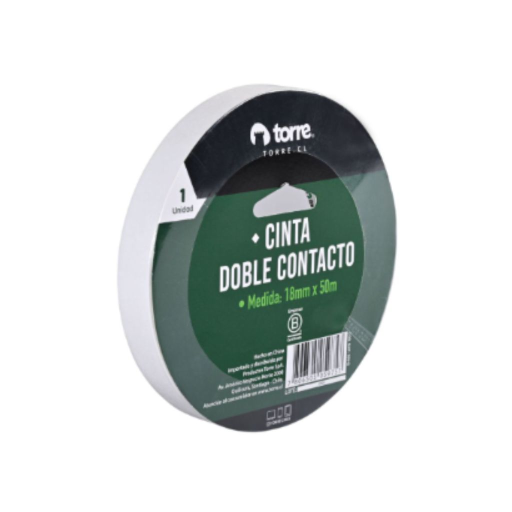 CINTA DOBLE CONTACTO TORRE 18MM X 50 MT