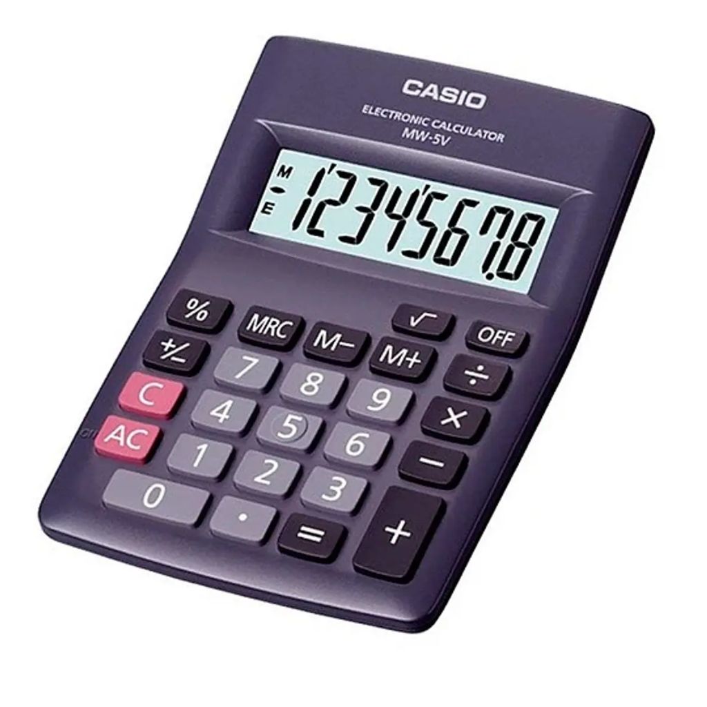 CALCULADORA CASIO MINI ESCRITORIO 8 DÍGITOS MW-5V-BK (NEGRO)