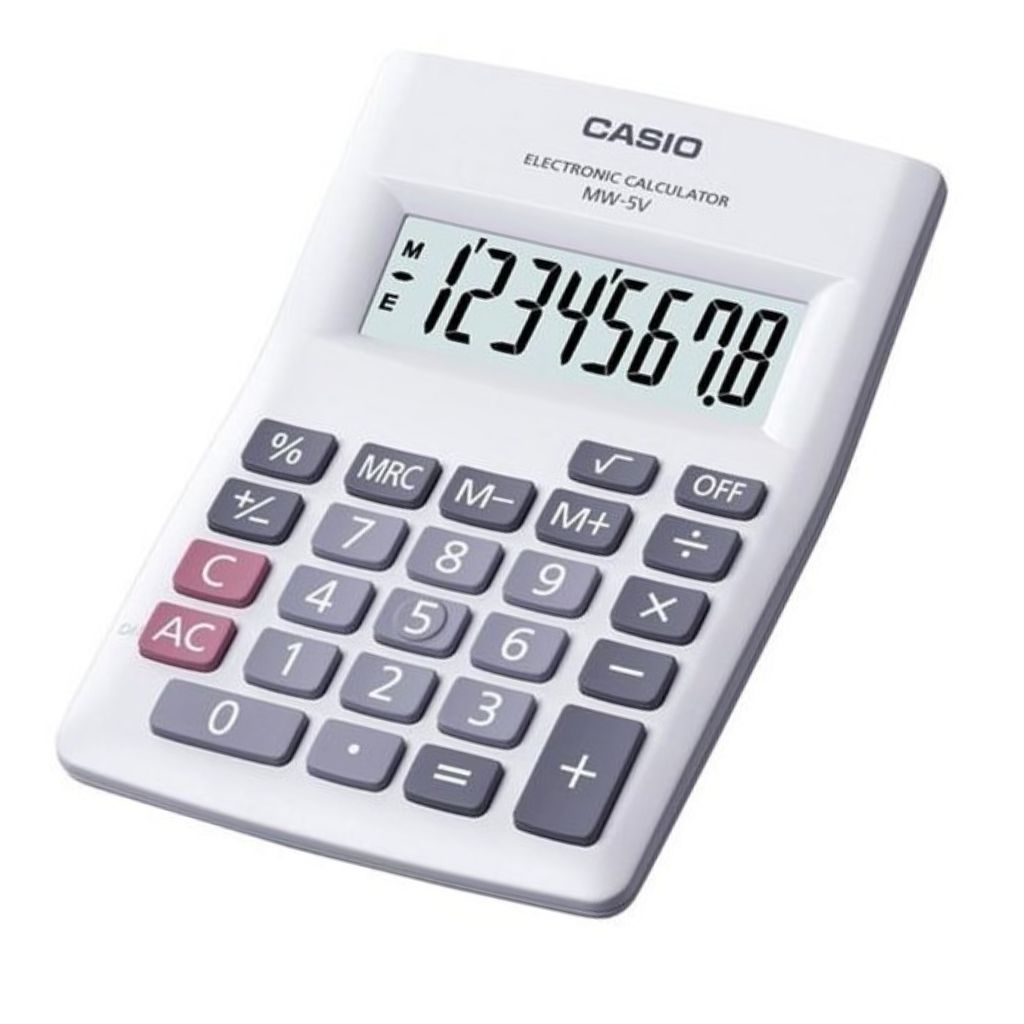 CALCULADORA CASIO MINI-ESCRITORIO 8 DÍGITOS MW-5V-WE BLANCO