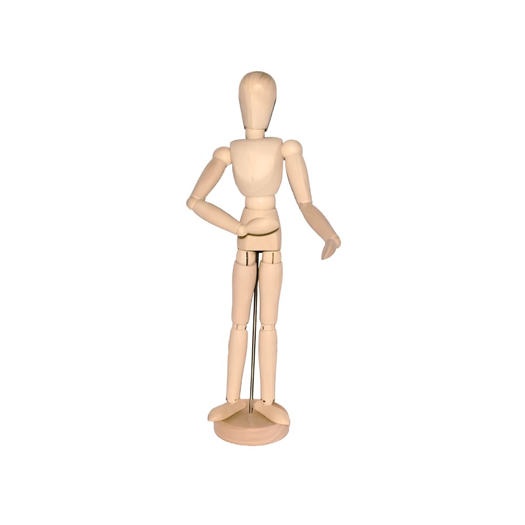 MANIQUÍ DE MADERA ARTICULADO FEMENINO 12" HAND 30 CM