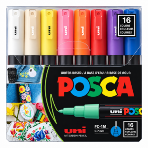 MARCADORES ACRÍLICOS POSCA 1M 16 UNIDADES