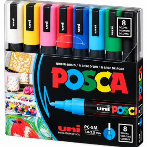 MARCADORES ACRÍLICOS POSCA PC-5M X 8 UNIDADES
