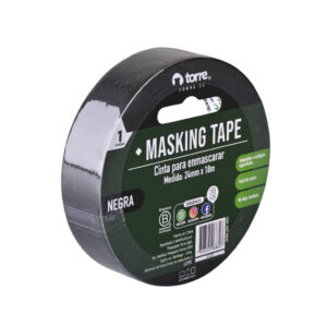 CINTA DE ENMASCARAR TORRE COLOR NEGRA 24MM X 18MT