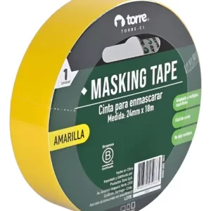 CINTA DE ENMASCARAR TORRE COLOR AMARILLA 24MM X 18MT