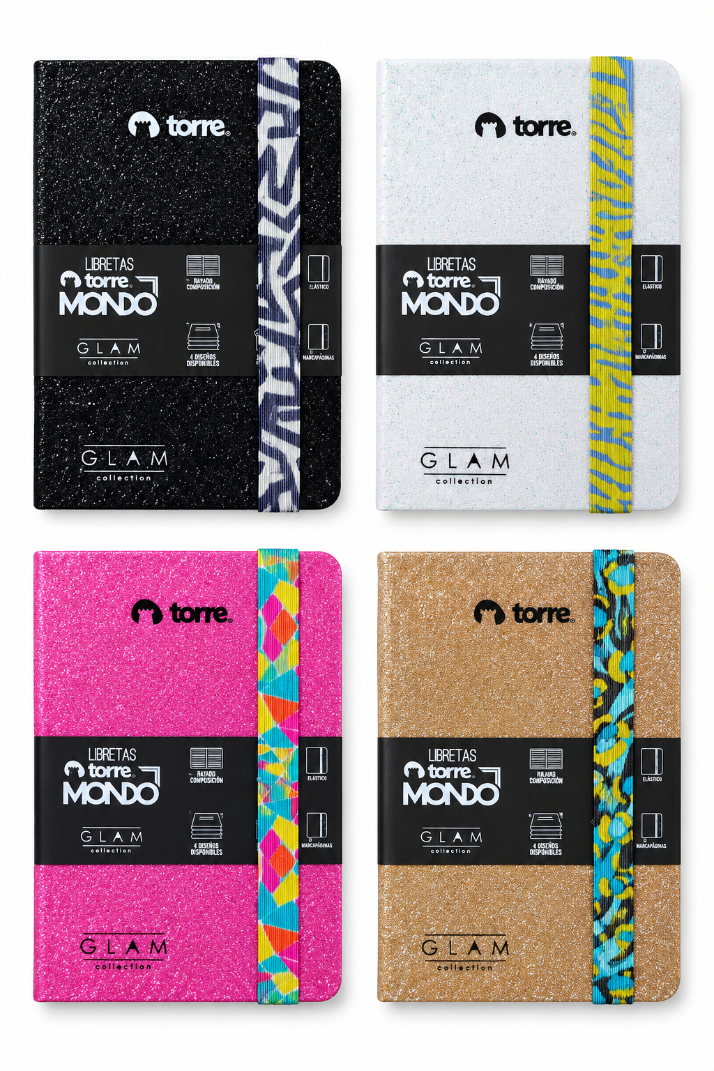 LIBRETA TORRE MONDO GLAM COLLECTION 9X14 CM