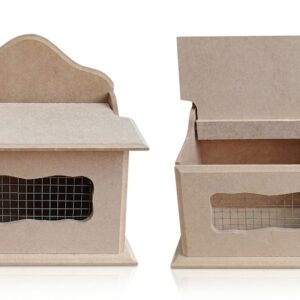CAJA PORTA AJO MADERA MDF 15X8,5 CM CON REJILLA METÁLICA