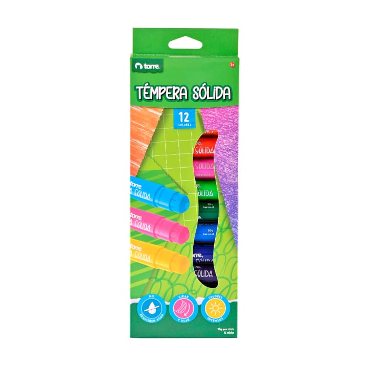 TEMPERA SÓLIDA TORRE 12 COLORES