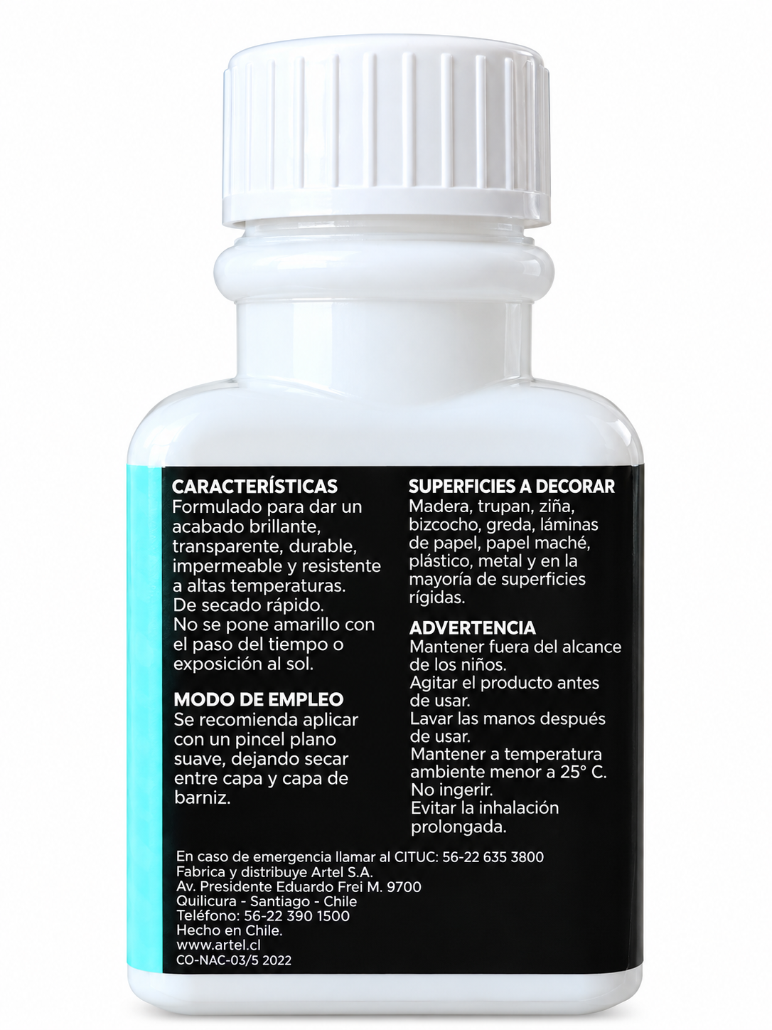 BARNIZ ARTEL A BASE DE AGUA CON POLIURETANO - 80ML - Imagen 2