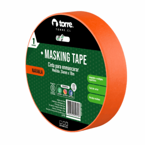 CINTA DE ENMASCARAR TORRE COLOR NARANJA 24MM X 18MT
